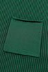 Ribbed Mock Neck Patch Pocket Drop Shoulder Short Sleeve Sweater